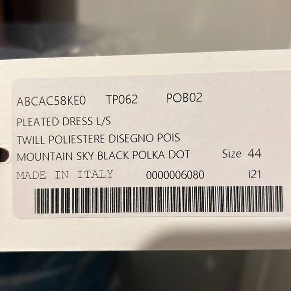 Plan C Mountain Sky (blue) Polka dot Pleated Midi Dress - Picture 6 of 7